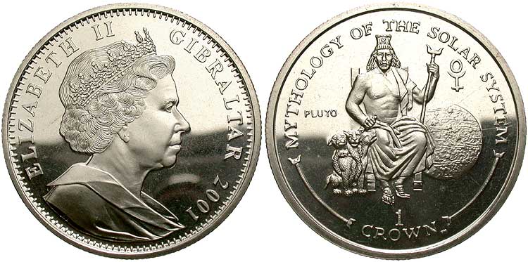queen elizabeth 1 crown. Gibraltar, 1 Crown, 2001